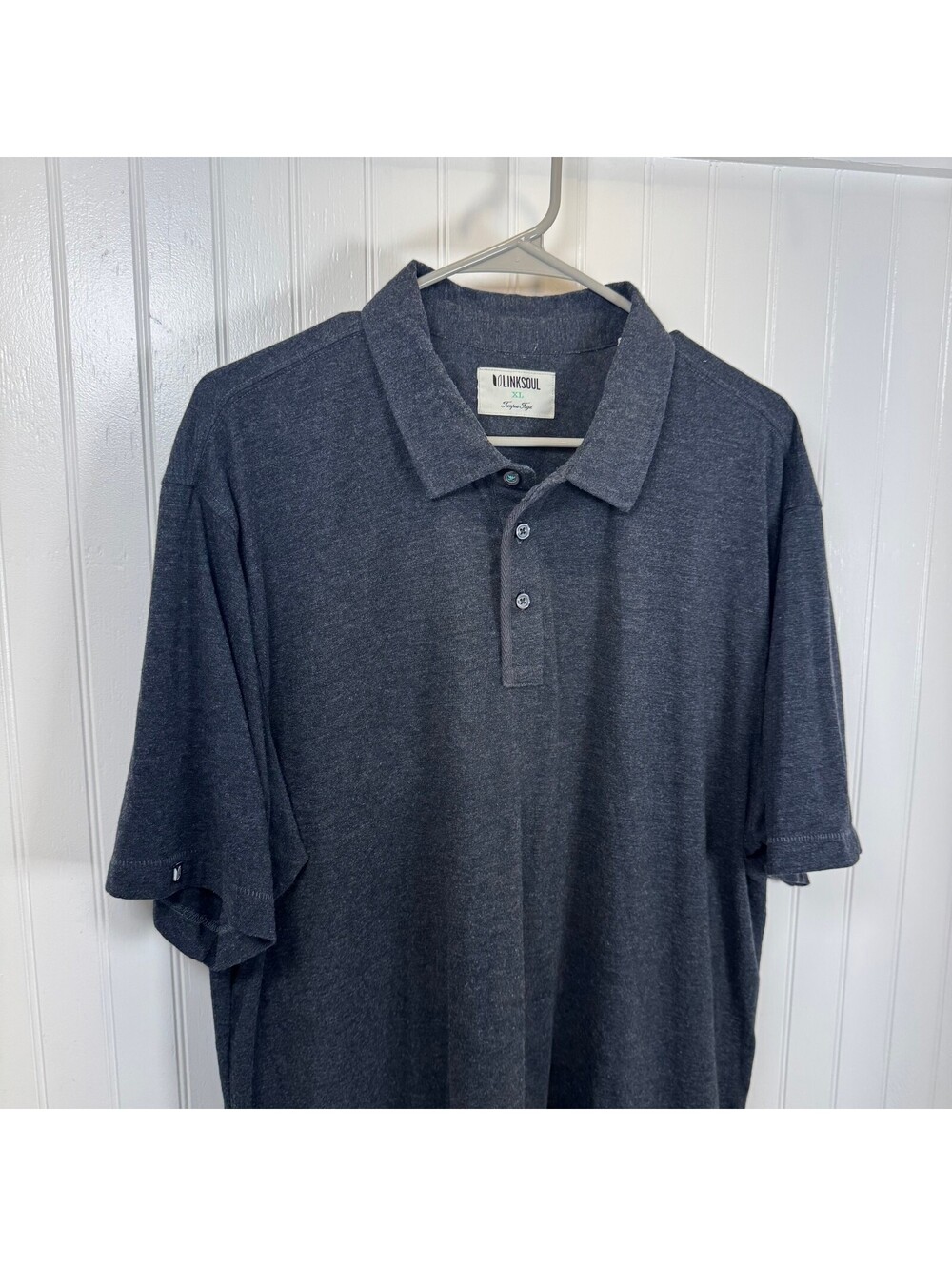 Linksoul Tempus Fugit Men's Short Sleeve Golf Polo Shirt XL Charcoal Gray